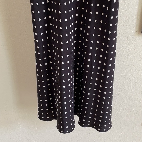 INC petites black with white polka dot midi dress - Picture 3 of 7